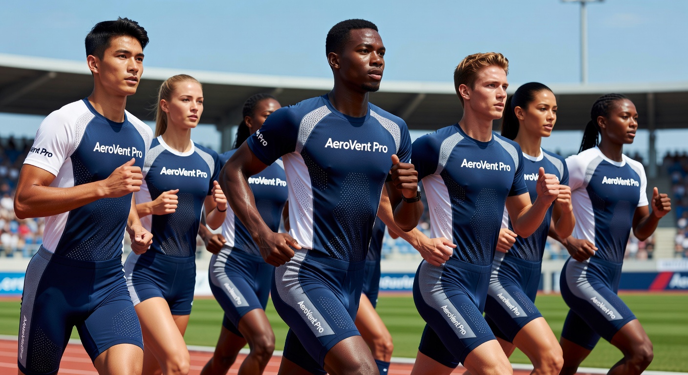 Athletes in ventilated team uniforms during an outdoor soccer match showing mesh panels and airflow zones